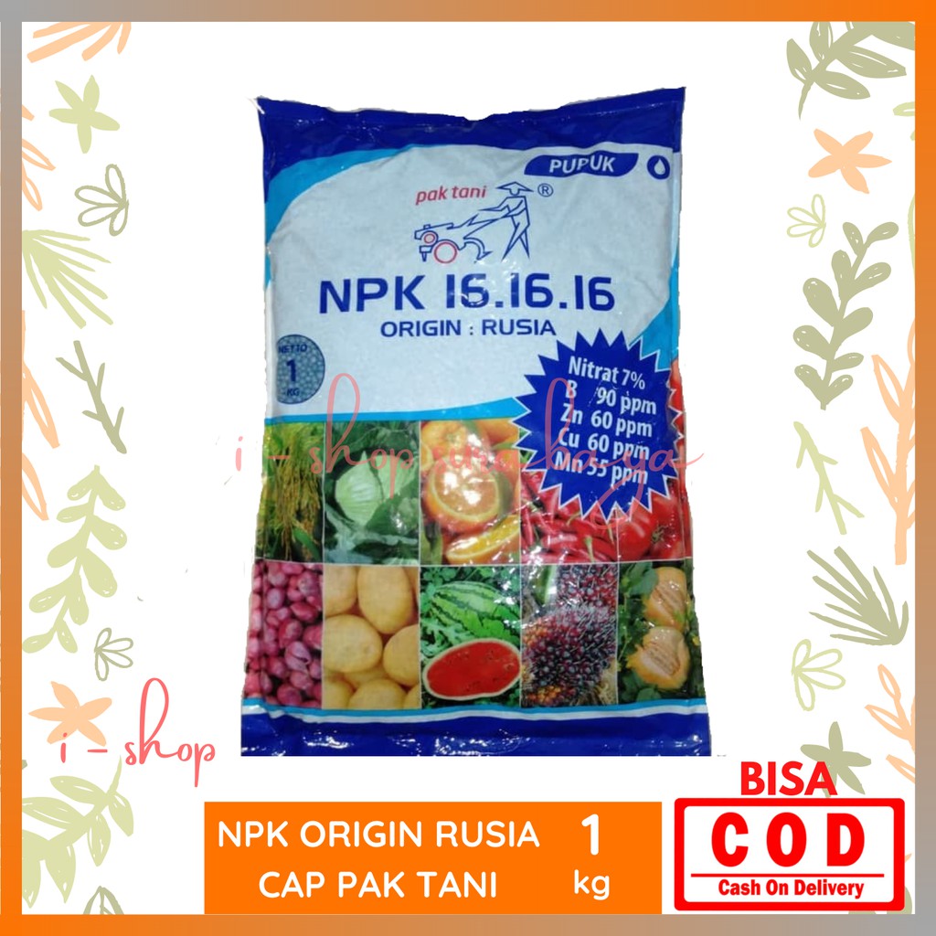 Pupuk NPK 16 16 16 Rusia Cap Pak Tani 1 Kg / Pupuk Penyubur Tanaman Buah Dan Sayur / Pupuk Rusia Ori