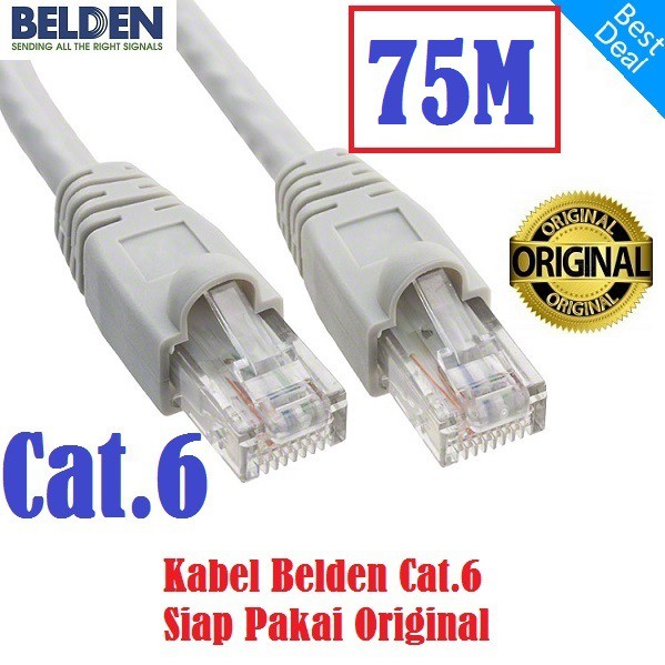 Kabel LAN UTP Belden Cat 6 75M - Cat6 Belden Original Siap Pakai 75 Meter