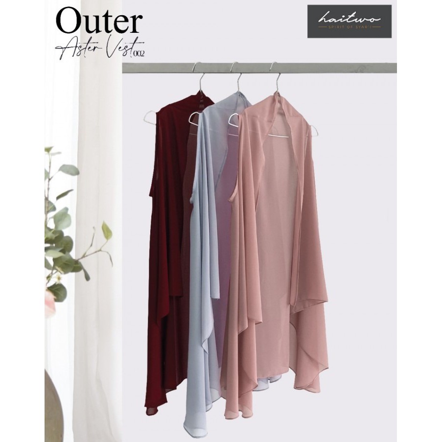 SET GAMIS SYARI TERBARU 2021 / HAIHAI / HAITWO / ASTER VEST 002 / BISA COD