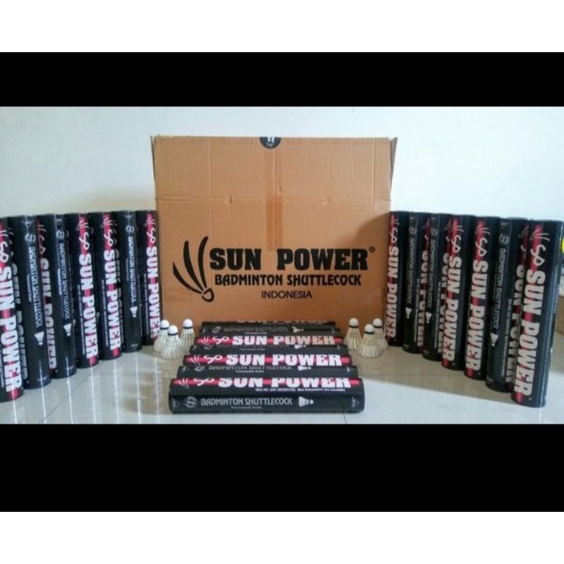 SUN POWER SHUTTLE COCK / BOLA RAKET / BADMINTON / DUS ISI 50 SLOP
