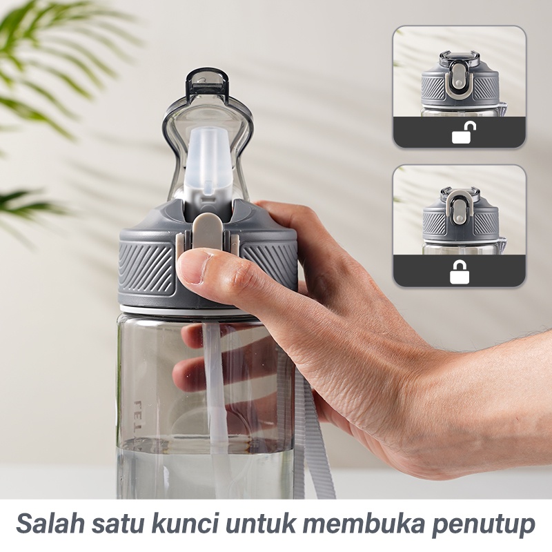 Letyeah &amp; Anantagt Botol Minum Air Olahraga Portabel Anti Bocor Botol Air Praktis Tumbler 800ML