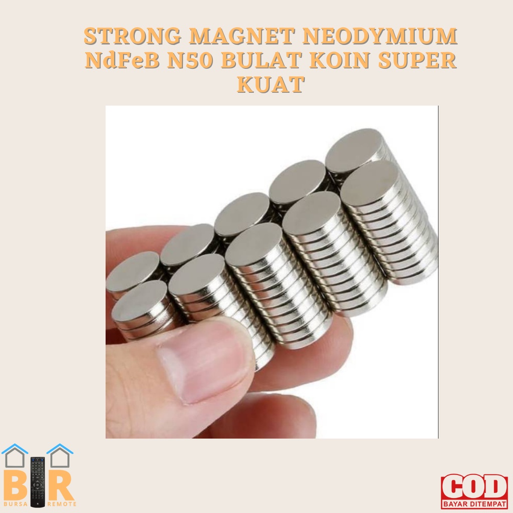 STRONG MAGNET NEODYMIUM NdFeB N50 BULAT KOIN SUPER magnet