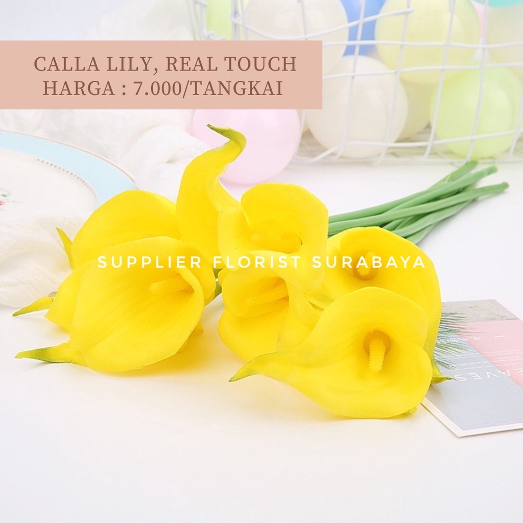 CALLA LILY CALLALILY REAL TOUCH BAHAN LATEX FOAM SUPER PREMIUM QUALITY BUNGA PALSU CALALILY ARTIFICIAL FLOWER