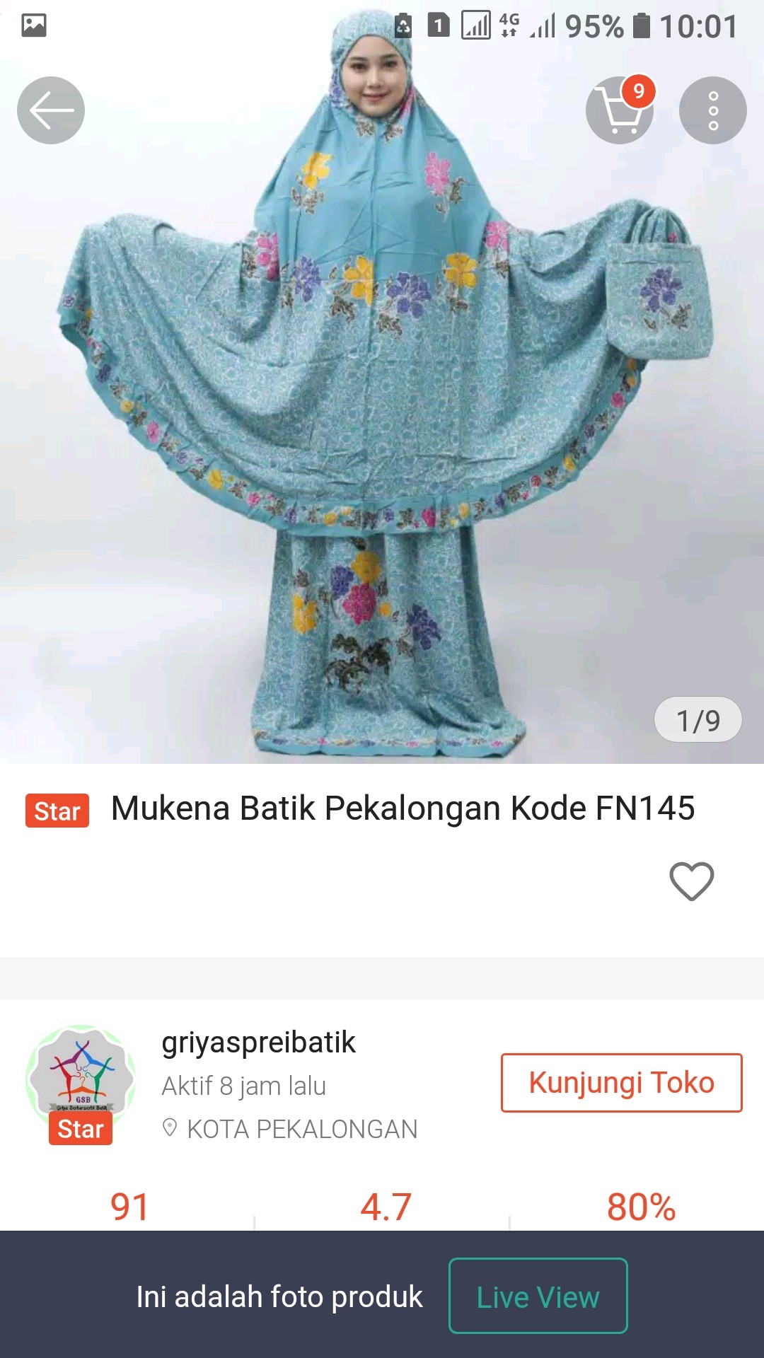 Mukena Batik Pekalongan Kode Fn145