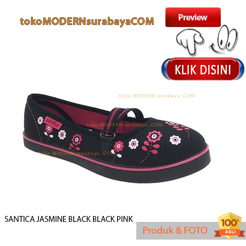 SANTICA JASMINE BLACK PINK Sepatu Anak Perempuan Slip on Flat Shoes