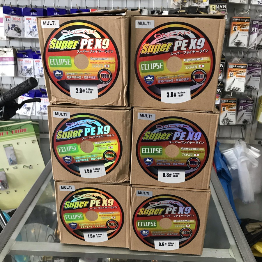 Senar super pe x9 oncak eclipse uk 0,6 sampai 3.0 warna multi colour