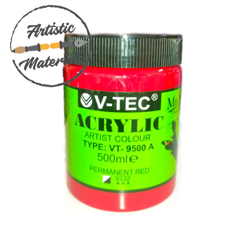 

V-tec Acrylic Color VT-9500 500 ml Permanent Red