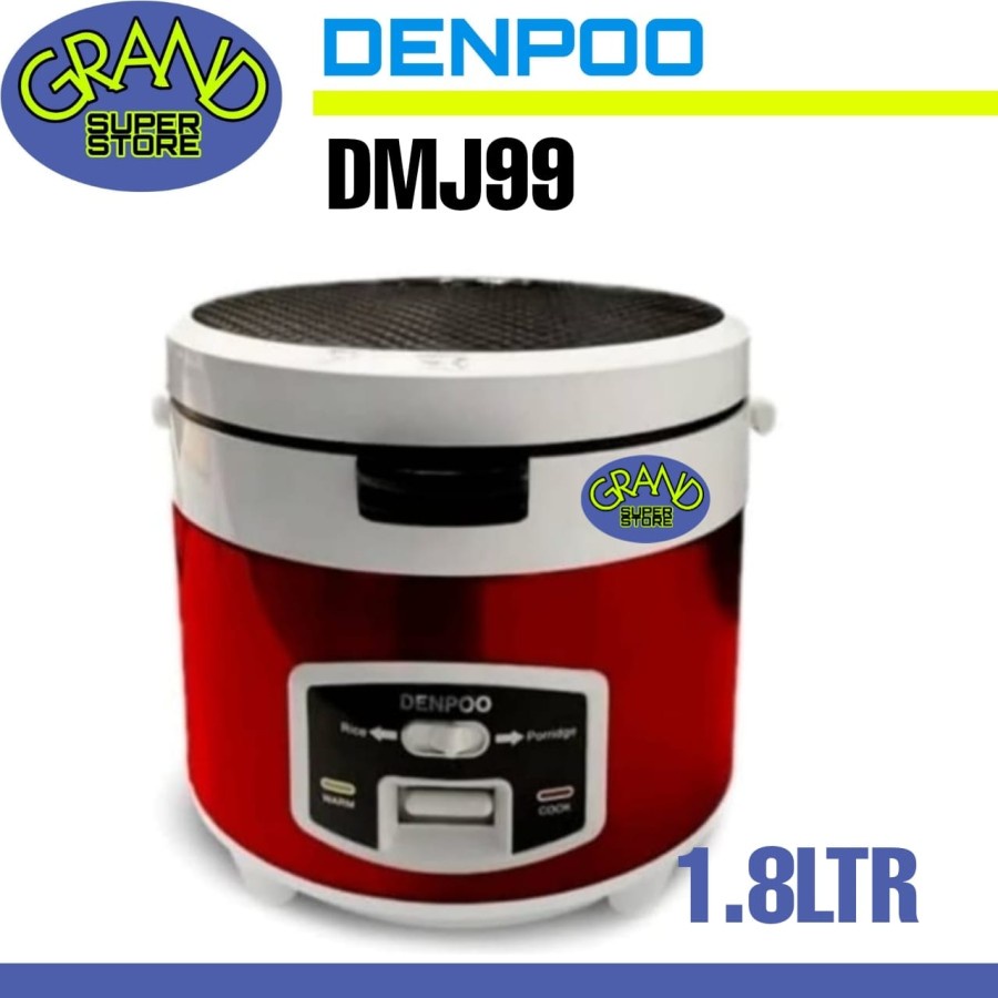 Denpoo Rice Cooker DMJ 99 Kap 1.8 liter Red 3 in 1