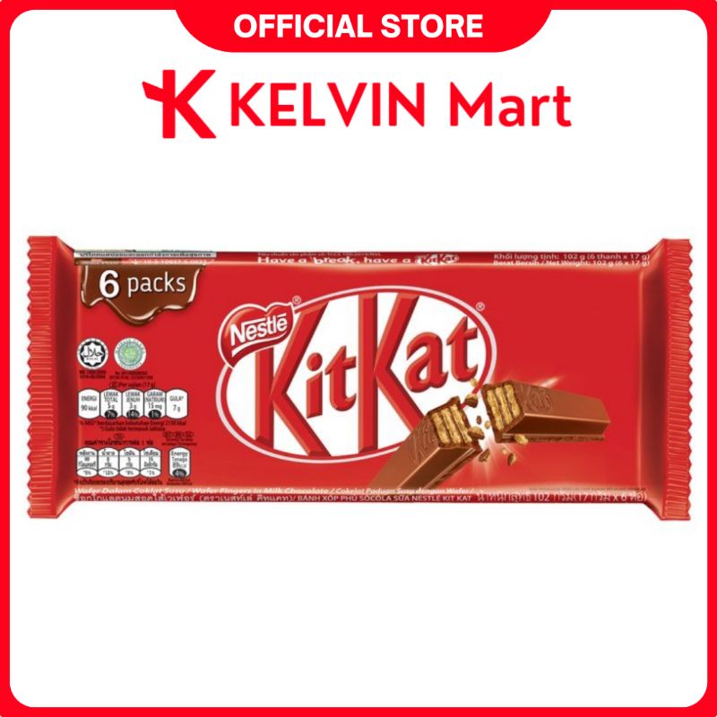 

Nestle Kit Kat Wafer Coklat 2 Finger Kitkat pck 6 x 17g | KELVIN Mart