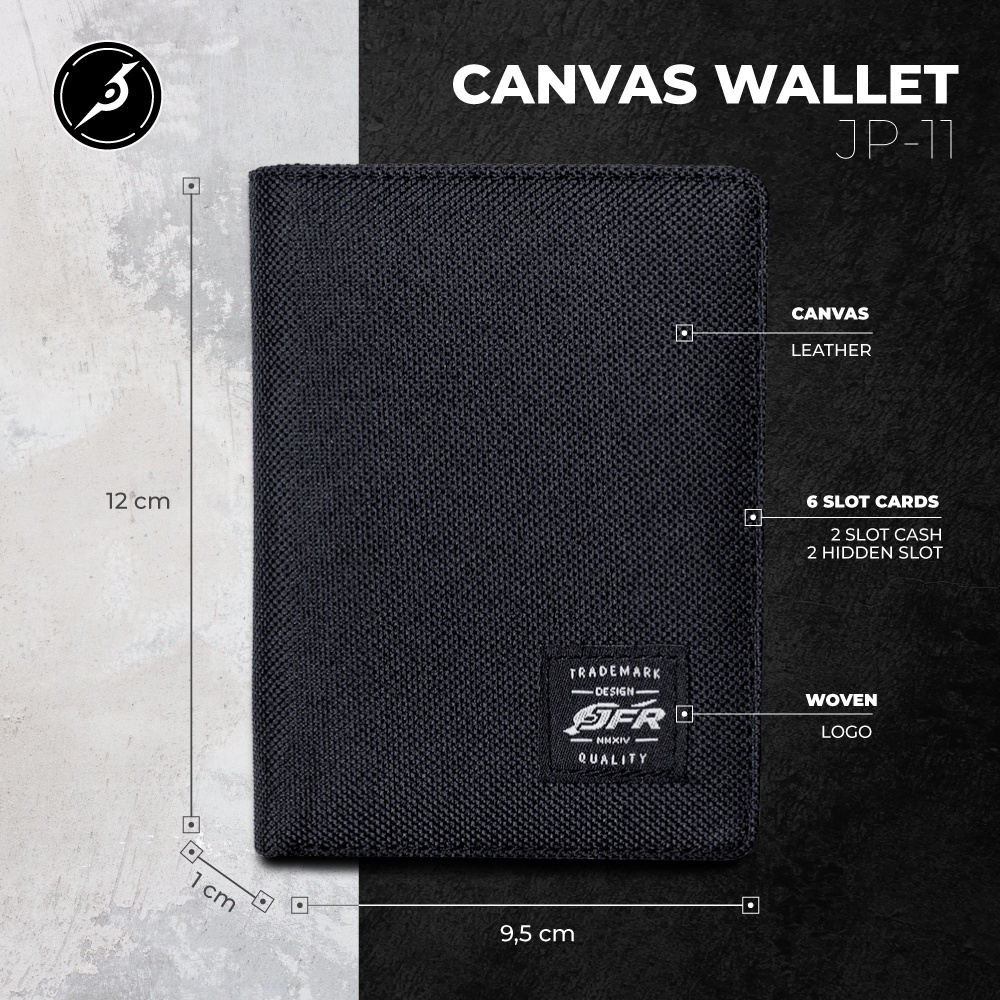 JFR Fashion Dompet Pria 3/4 Bahan Kulit Canvas JP11-1