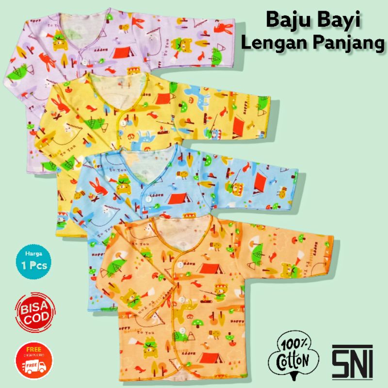 Baju Bayi Baru Lahir Lengan Panjang SNI Y-Lin Atasan Bayi Lengan Panjang Ukuran New Born Bahan 100% Katun SNI