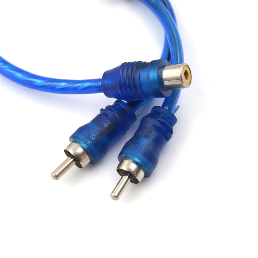 1 RCA Female Ke 2 Male Stereo Audio Splitter Y Adapter Kabel