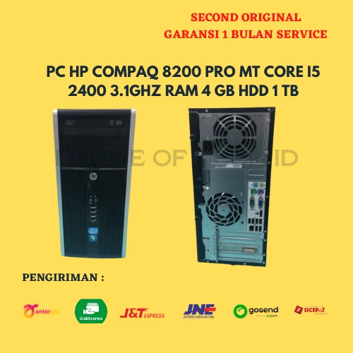 PC HP COMPAQ 8200 PRO MT CORE I5 2400 3.1GHZ RAM 4 GB HDD 1 TB