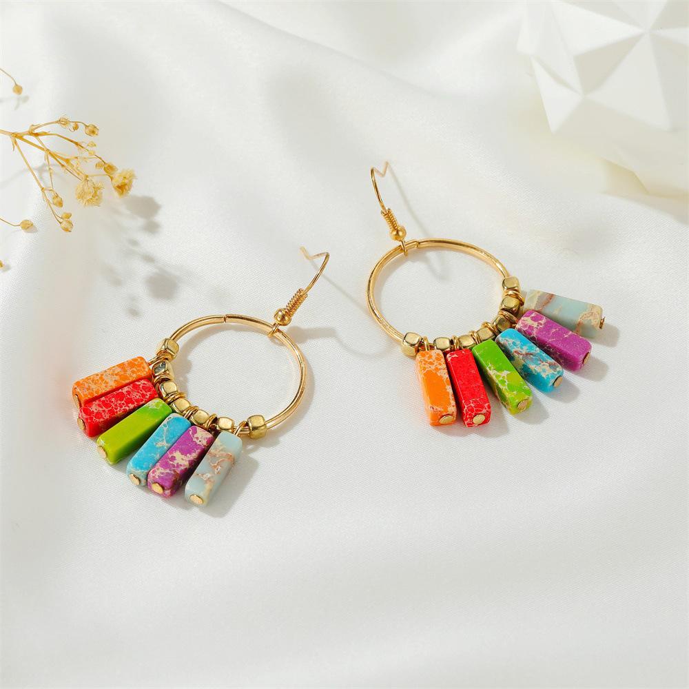 REBUY Rebuy Rainbow Earrings Lucu Manis Wanita Awan Paduan Perhiasan Gaya Boho