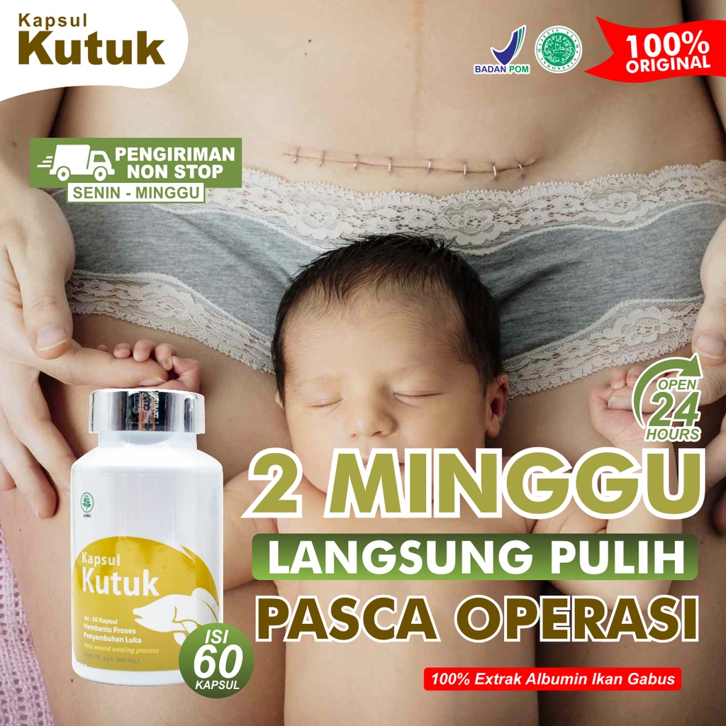 Kapsul Kutuk Paket Hemat 5 Botol - Herbal Kuthuk Pasca Operasi Ekstrak Albumin Sari Ikan Gabus Percepat Penyembuhan Luka Jahit Luka Bakar Pasca Operasi Diabetes Diabet Terapi Ginjal