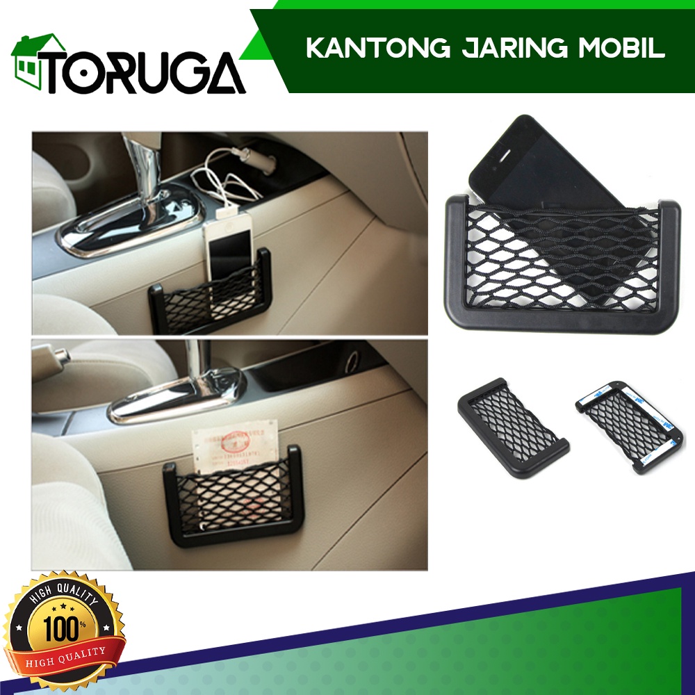 Car Net Organizer Pockets Bag Kantong Jaring Mobil Penyimpanan barang TEMPAT HANDPHONE 8 X 15 CM