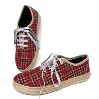 SEPATU KETS WANITA FLANEL SNEAKER WANITA MOTIF  CATUR  