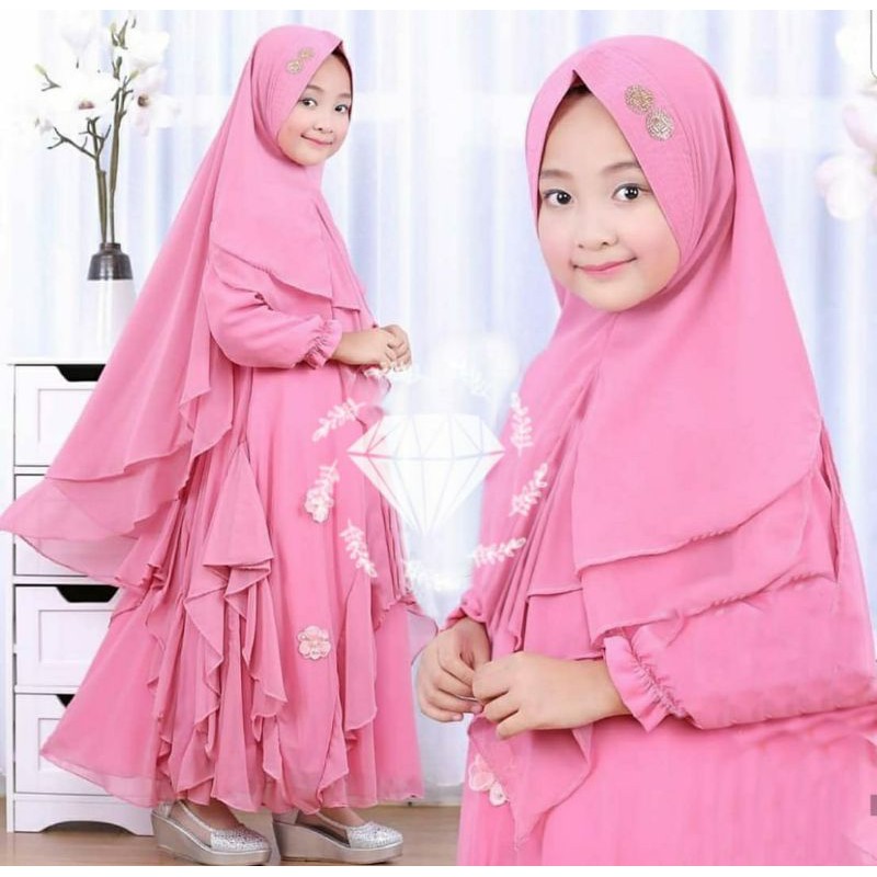 PCS SYARI KAYLA KID KR FASHION PAKAIAN ANAK PEREMPUAN BAHAN WOLFIS ADA VIDEO REVIEW PRODUK