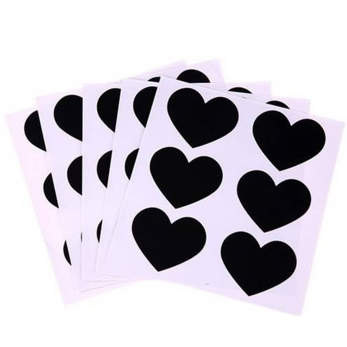 Chalkboard Labels - Love Heart Shape (7x6cm) (1 Sheet)