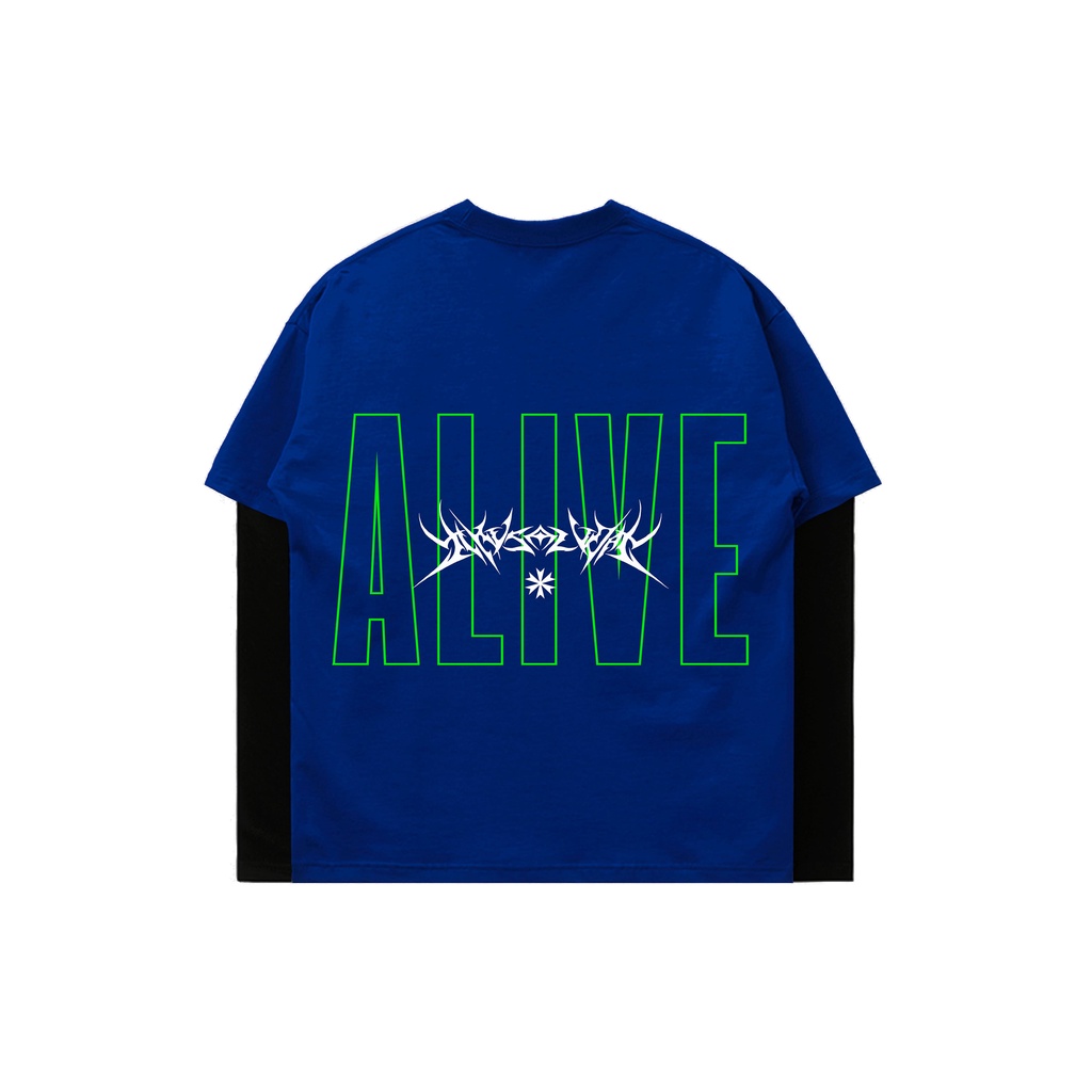 LONGSLEEVE DOUBLE LAYER | DEATHALIVE | ROYAL BLUE | YIKESALLDAY