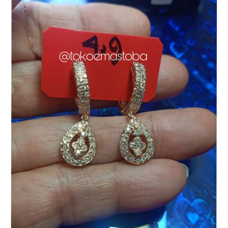 acc anting labu jepit dua baris berlian medan 4.9gr