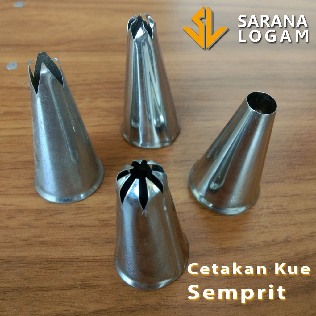 Cetakan Kue Semprit 1 Set isi 4 Motif Stainles