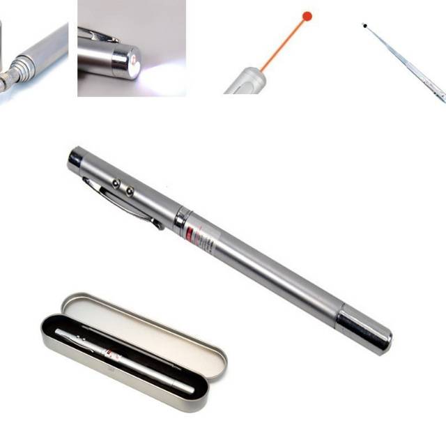 

Pulpen Pen 5 in 1 Laser Pointer Stik Komando Senter & Pena Aluminium