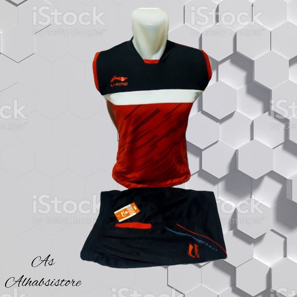 Kaos sing Li-Ning baju olahraga badminton, Jersey bola volley dewasa