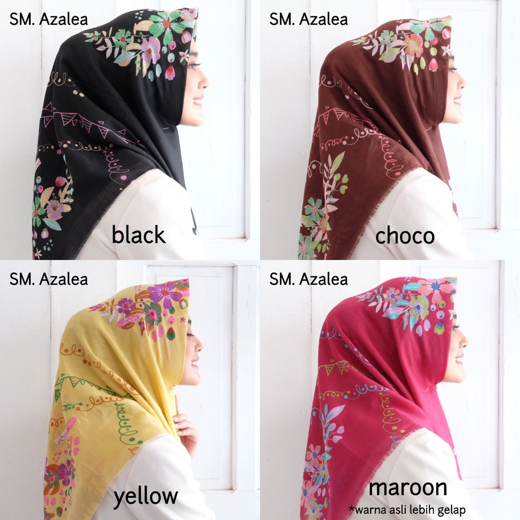Jilbab Kerudung Segi Empat Saudia Ansania Motif