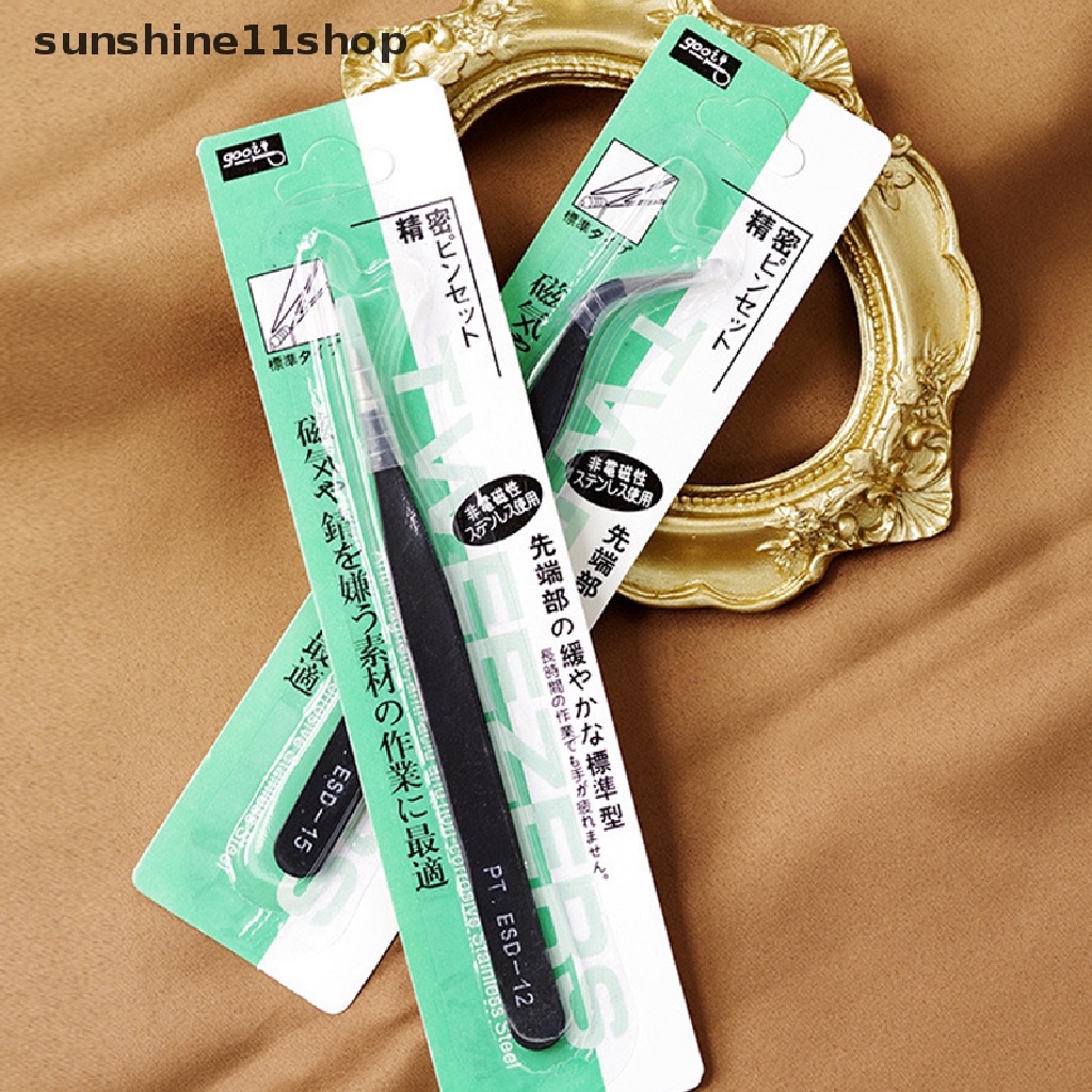 (SHO) Esd-15 Pinset Presisi Bahan Stainless Steel Untuk Perhiasan