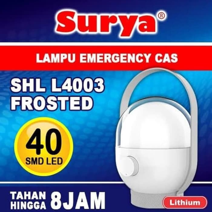 Lampu Darurat Emergency Frosted Surya 40 SMD LED SHL L 4003 L4003