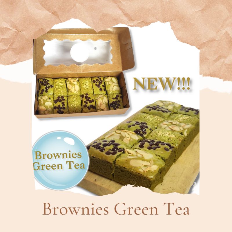 

fudgy brownies greentea / brownies Panggang rasa greentea / brownies selat greentea / hampers brownies greentea