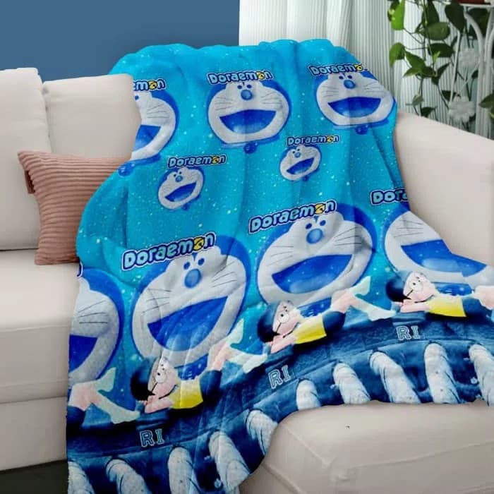 ¦¦Terlaku,Ж Selimut Karakter Tebal Halus Murah Jumbo Tebal 600Gr KJ763  / Karakter / Doraemon 1 -