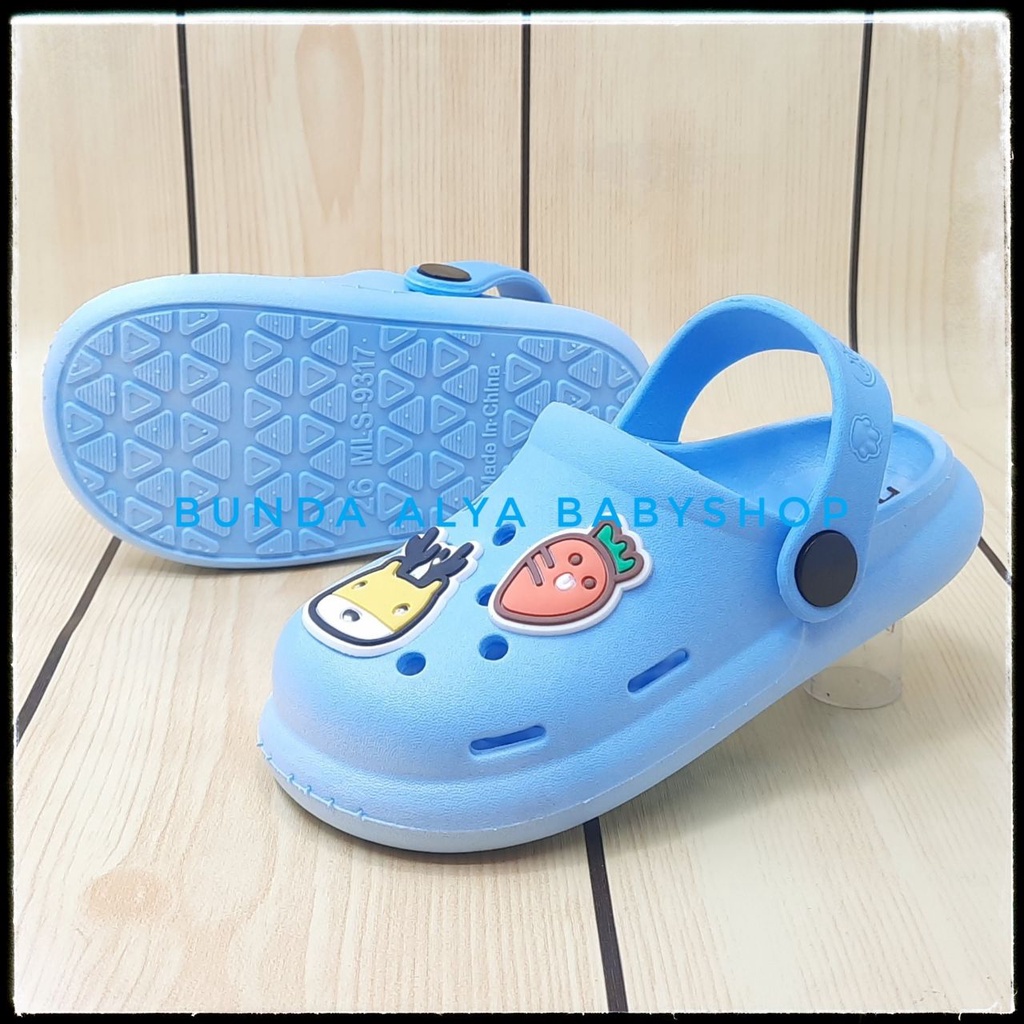 Sendal Anak Laki Laki Umur 3 4 5 Tahun BIRU Karet Elastis - Sepatu Sandal Anak Cowok Elastis Motif Lucu Karet Anti Licin Size 26 - 35 Sendal Anak Karet Sendal Anak Elastis BLUE