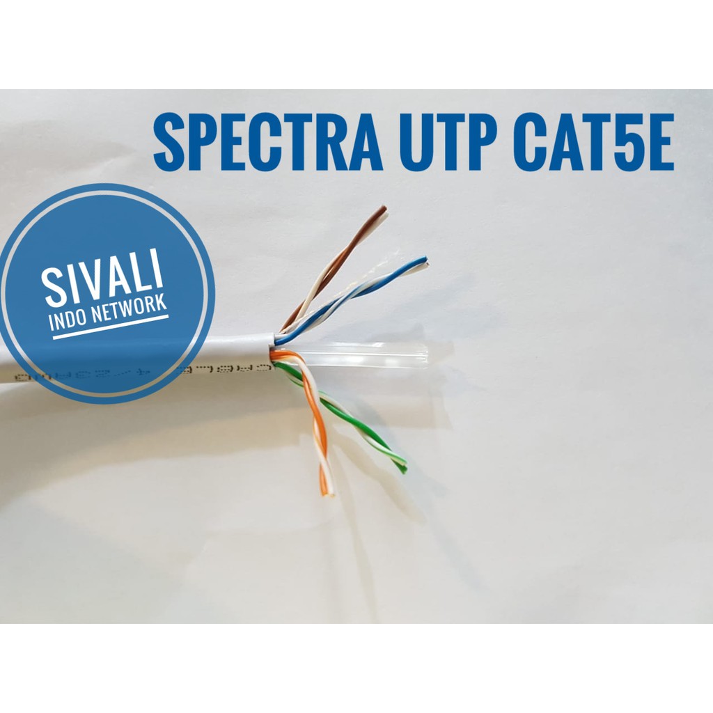 65 METER SPECTRA KABEL LAN UTP CAT5E INDOOR SIAP PAKAI [SUDAH CRIMPING RJ45 + PLUGBOOTH]