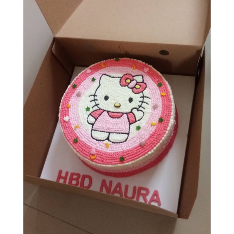 

cake ultah tema HELLO kITTY