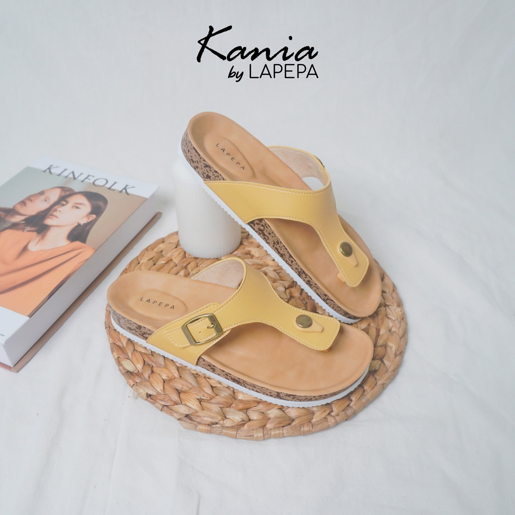 AVLINSTORE - tipe KANIA Sandal Wanita Casual Model Jepit Birken Sol Puyuh Sendal Cewek Kulit Santai Japit Gesper Empuk