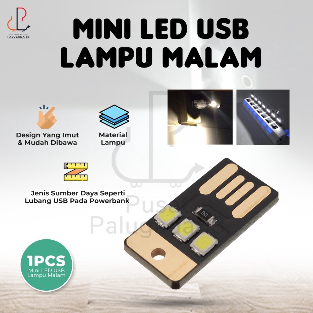 mini LED USB Lampu Malam Keyboard Laptop Senter Emergency Light Lamp