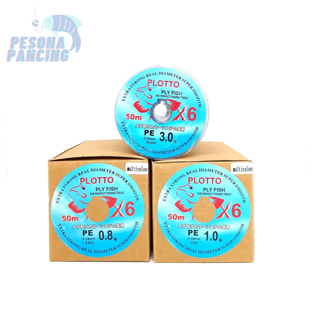 Senar Pancing PE PLY FISH PLOTO X6 MULTICOLOR Sangat KUAT dan MURAH