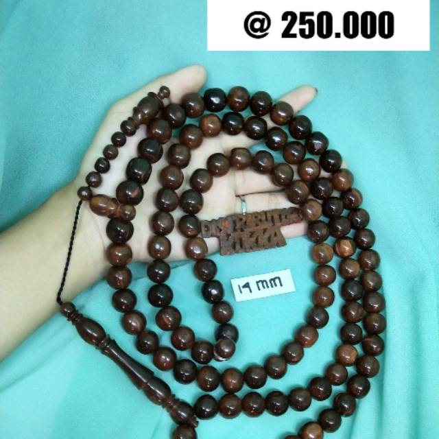 ( SUPER MURAH ) Grosir 5 pcs tasbih Kokka kaukah kaokah fukakah koka bulat polos 14 mm coklat