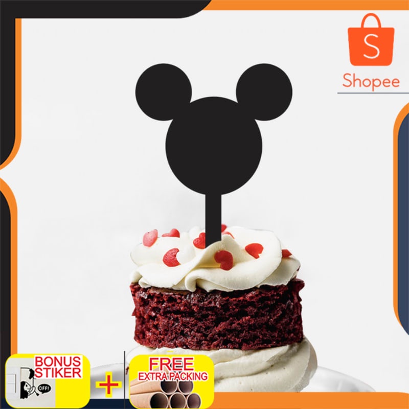 

Promo Topper Cupcake Mini Acrylic -MICKEY| Hiasan Kue Kecil Mini cake topper Elegan