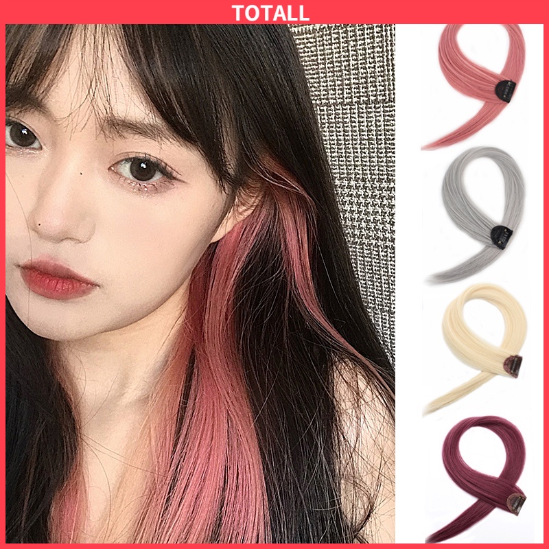 [✅READY STOCK] Wanita Warna-warni Fashion Potongan Wig Mulus Panjang Rambut Lurus dengan Klip Potongan Rambut Baru Datang Penjualan Panas Mode  Lurus dengan Klip Potongan Rambut