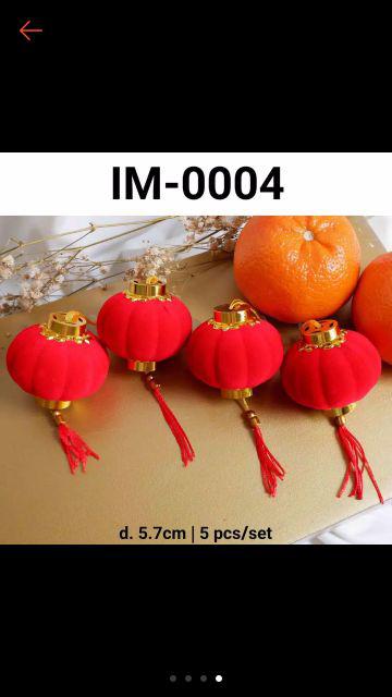 Gr-im-0003 Cake Topper Hiasan Kue Dekorasi Imlek Lampion Gantung