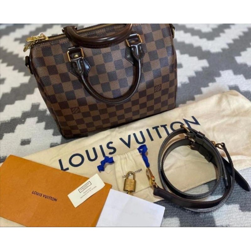 PRELOVED LV SPEEDY BANDOU 25 DAMIER EBENE 2018