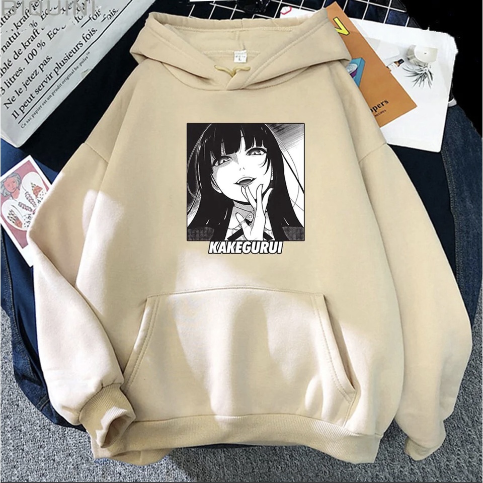 Kakegurui Anime women Jumper Hoodie II Sweater Hoodie Anime II Sweter Oblong Topi Sz M - XL ( Pria &amp; Wanita / Anak &amp; Dewasa )