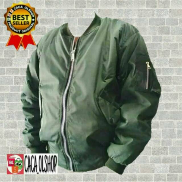 Exclusive..Jaket Pilot/Auri/Bomber Hijau Army