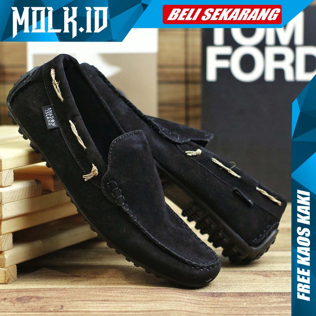 MOLK Sepatu Kasual Slip On Pria Original Sepatu Slop Laki Laki Main Gaya Hangout Trendy Anti Slip