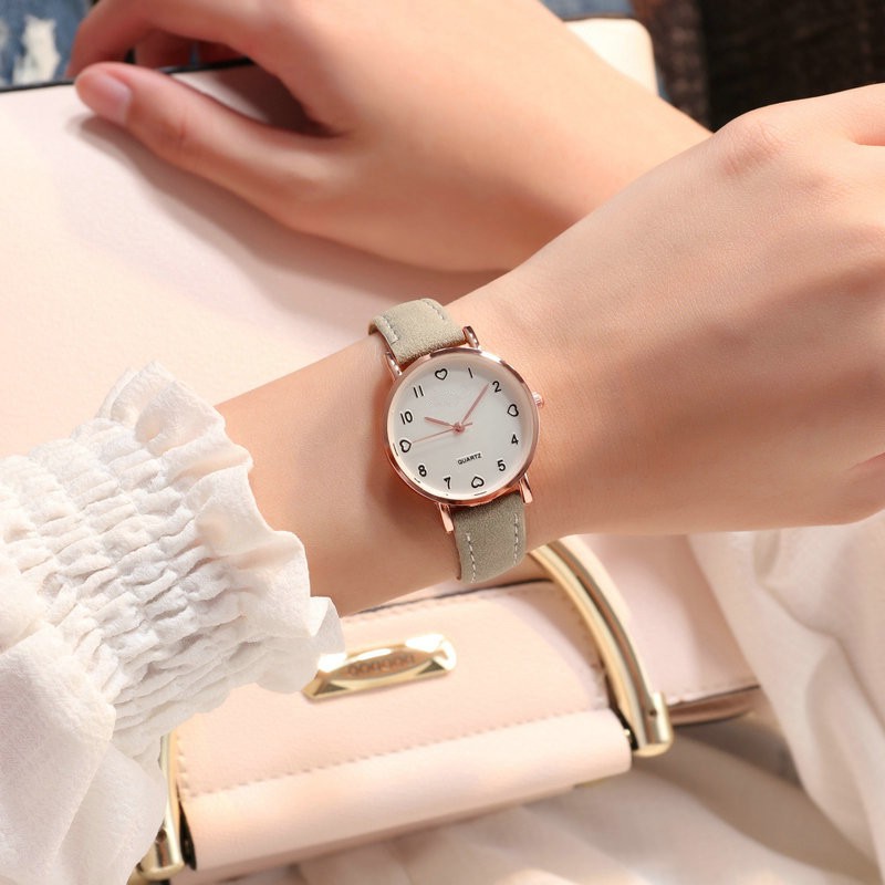 ELBER J171 Jam Tangan Kulit Wanita Polos Jam Cewek Analog Mini Tali Kecil-3