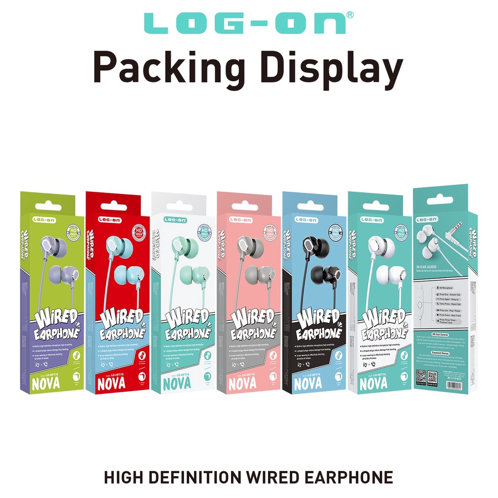 MINIGO EARPHONE LOG ON HANDSFREE NOVA LO-HF776 HD HIGH STEREO