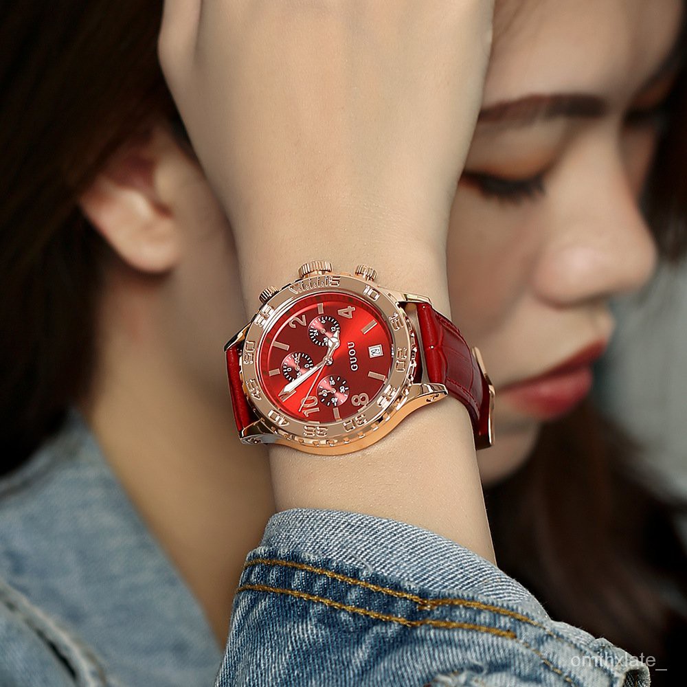 GUOU Watch Wanita Berjaga-jaga Kepribadian Besar Dial Retro Hong Kong Gaya Beberapa Kasual atau